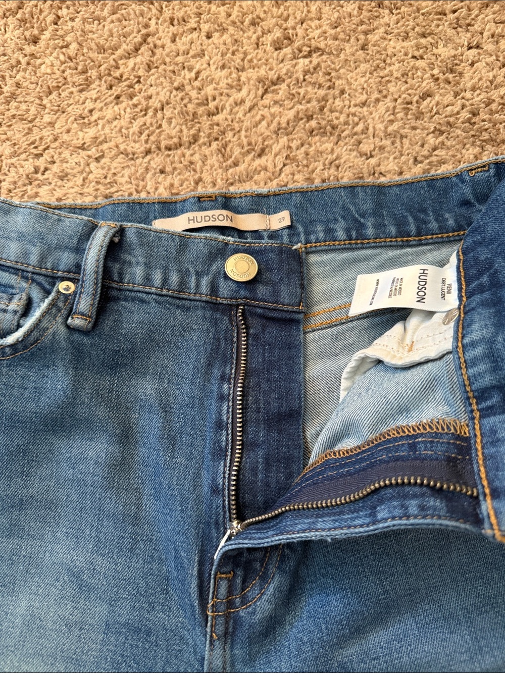 Hudson Remi High-Rise Straight Ankle Jeans - Destructive Lucent Wash Size 27 - Picture 2 of 11
